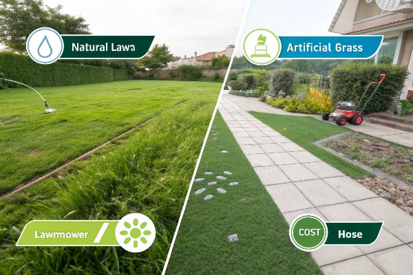 Artificial grass installation on sports field, using sand infill for playground construction