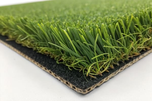 Artificial grass installation on sports field, using sand infill for playground construction