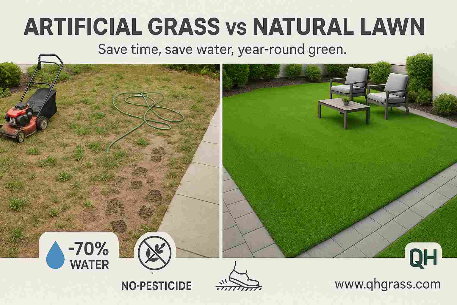 Why do people use artificial grass more than natural grass?