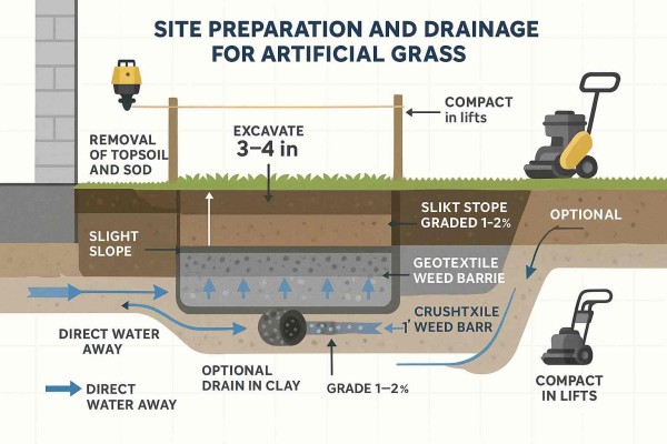 Installing Base Layer and Weed Barrier