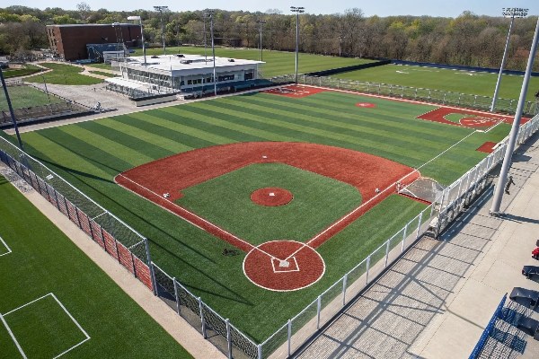 Artificial turf softball field
