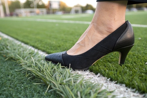 Safe heels for artificial turf