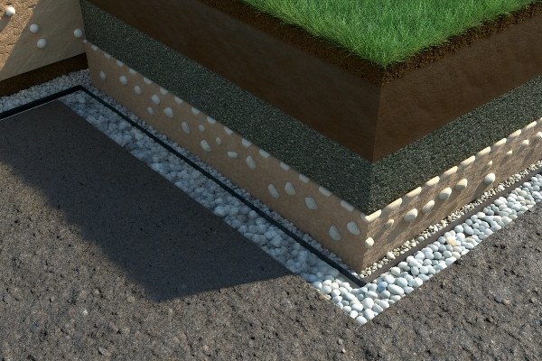 Photo showing the layers of a proper sub-base for artificial turf installation