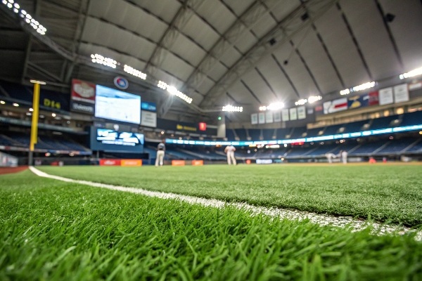 Indoor MLB stadium with artificial turf
