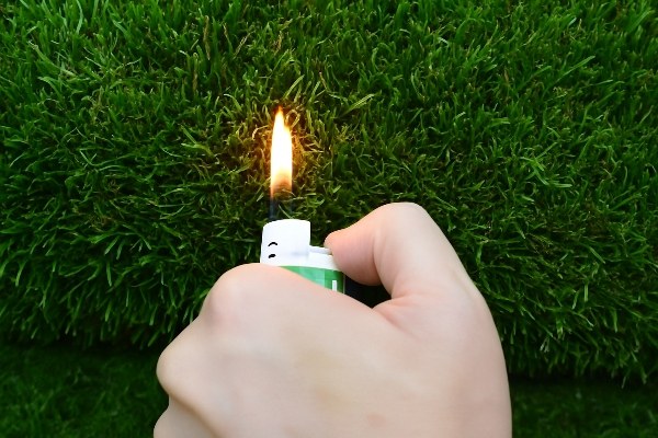 An icon or graphic representing fire safety certification