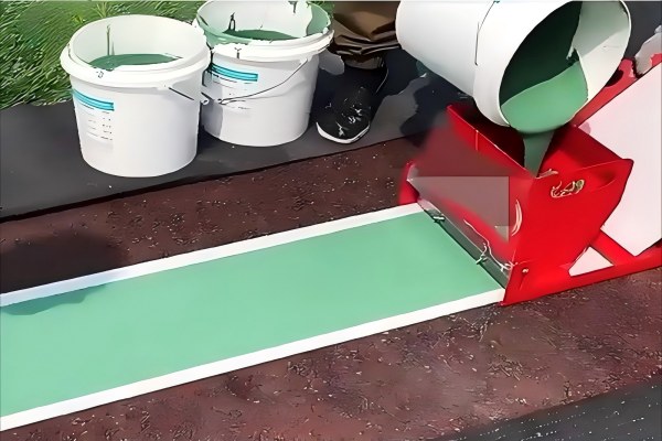 A Glue Fix applicator box laying down a perfect line of adhesive on seam tape