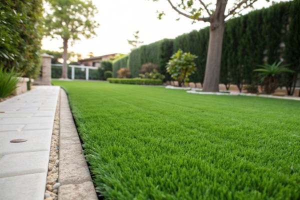 An inviting picture of a lush artificial grass lawn