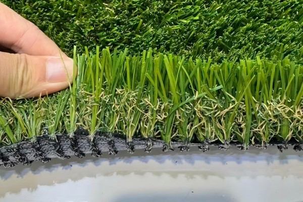 dual fiber hybrid artificial grass closeup