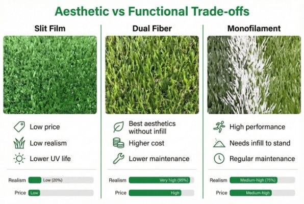 aesthetic comparison of turf types