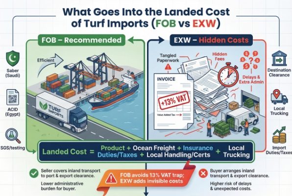 invoice showing FOB vs EXW pricing comparison