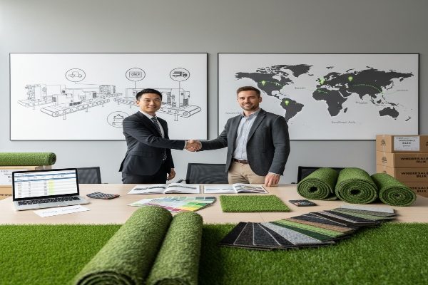 Tom Dong negotiating turf prices with client