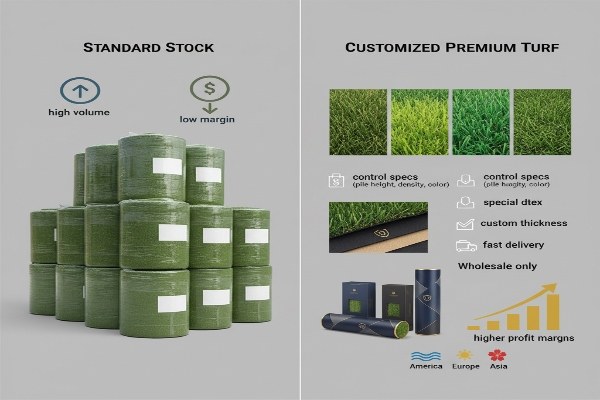 Graph showing profit margins of OEM vs standard turf