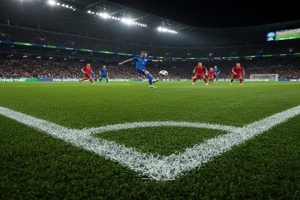 High quality soccer match on certified turf