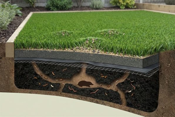 Can moles get under artificial grass
