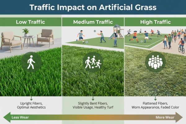 impact of traffic on artificial grass