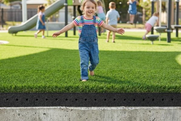 soft artificial turf surface for playground