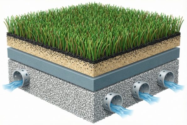 components of artificial turf baseball field