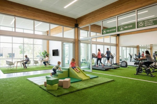 Where can indoor artificial grass be used?