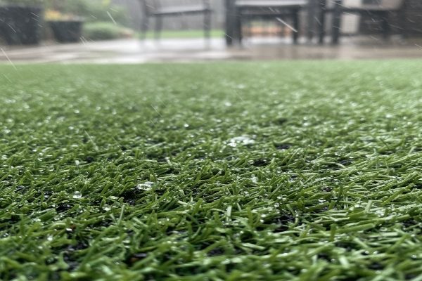 wet artificial grass rain
