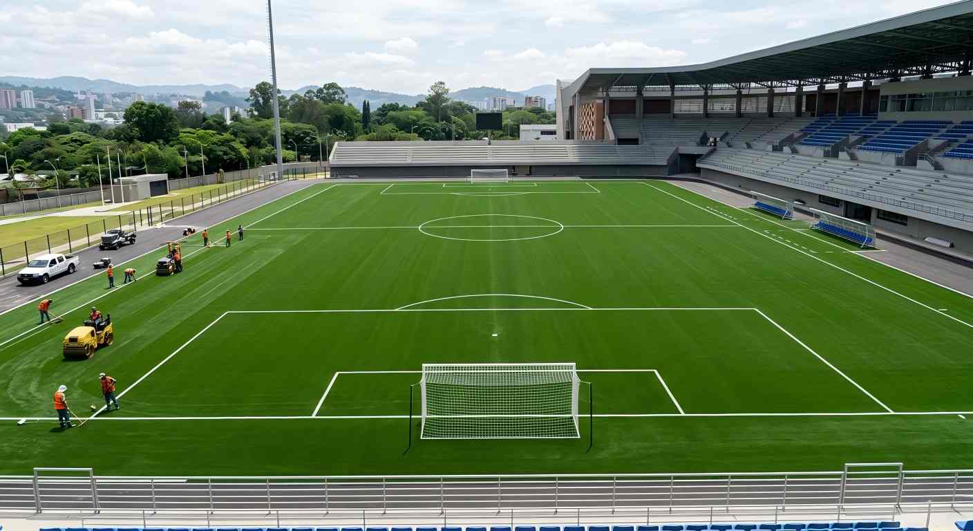 Football field installation case
