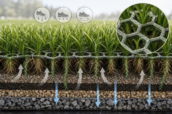 How do hybrid turf systems work?